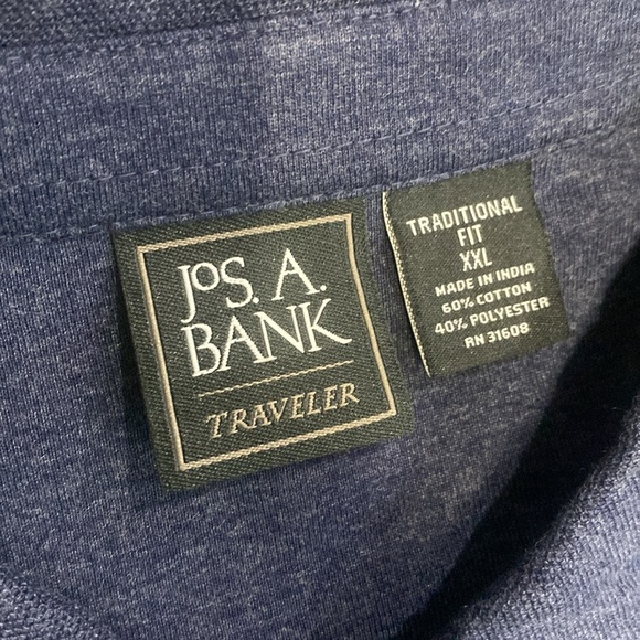 Jos. A. Bank Men's Blue traditional fit traveler Polo Shirt sz XXL - Picture 4 of 7